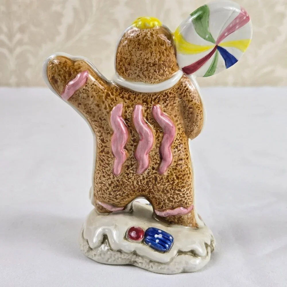 Fitz and Floyd Candy Lane Gingerbread Salt and Pepper Shaker Set Ceramic Vintage